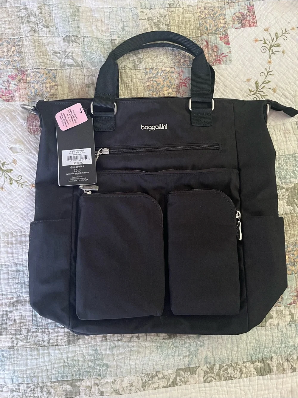 baggallini Black Tote Backpack - Versatile Carryall